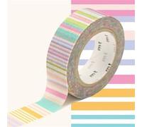 Masking tape multi lignes pastel - 1,5 cm x 7 m Multicolore G