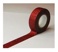 Masking tape - Rouge - Paillettes - Repositionnable - 15 mm x 10 m - Global Gift Rouge G