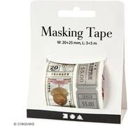 Masking tape Tickets et Timbres vintage - 20 et 25 mm de largeur - 2 rouleaux G