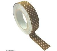 Masking Tape tissu - Coloris Tabac à pois blanc - 15 mm x 5 m Blanc G