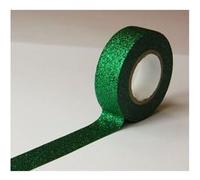 Global Gift Masking Tape - Vert foncé - Paillettes - Repositionnable - 15 mm x 10 m