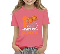 Maskjuwio 100th Day of School Celebration for Girls and Boys Kids T-shirts Fun Colorful Numbers Toy Truck Football Basketball Bébé Nœud Papillon Rouge, Rose, 8-9 ans