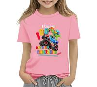 Maskjuwio 100th Day of School Celebration for Girls and Boys Kids T-shirts Fun Colorful Numbers Toy Truck Football Basketball Sweatshirts avec, Rose, 2-3 ans