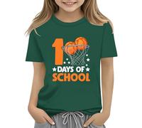 Maskjuwio 100th Day of School Celebration for Girls and Boys Kids T-shirts Fun Colorful Numbers Toy Truck Football Basketball Bébé Nœud Papillon Rouge, vert, 6-7 ans