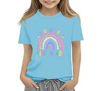 Maskjuwio 100th Day of School Celebration for Girls and Boys Kids T-shirts Fun Colorful Numbers Toy Truck Football Basketball Pullover Femme Épaules Dénudées Manches Longues, bleu ciel, 8-9 ans