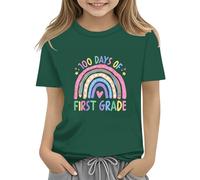 Maskjuwio 100th Day of School Celebration for Girls and Boys Kids T-shirts Fun Colorful Numbers Toy Truck Football Basketball Pullover Femme Épaules Dénudées Manches Longues, vert, 2-3 ans
