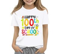 Maskjuwio 100th Day of School Celebration for Girls and Boys Kids T-shirts Fun Colorful Numbers Toy Truck Football Basketball Damen Pulli Winter Elegant, Blanc., 2-3 ans