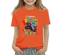 Maskjuwio 100th Day of School Celebration for Girls and Boys Kids T-shirts Fun Colorful Numbers Toy Truck Football Basketball Sweatshirts avec, Orange, 3-4 ans