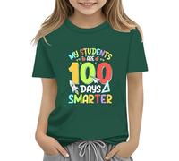 Maskjuwio 100th Day of School Celebration for Girls and Boys Kids T-shirts Fun Numbers Colorful Numbers Toy Large Pulls pour Femmes, vert, 2-3 ans