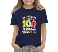 Maskjuwio 100th Day of School Celebration for Girls and Boys Kids T-shirts Fun Numbers Toy Large Pulls pour femmes, Marine, 4-5 ans