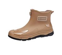 Maskjuwio Bottes en caoutchouc antidérapantes pour homme et femme - Bottes de pluie imperméables - Plateforme unie - Bottes de randonnée tendance - Bottes de pluie à enfiler - Bottes de jardin larges