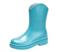 Maskjuwio Bottes en caoutchouc mi-mollet pour femme - Coupe élégante - Large semelle épaisse - Bottes de pluie Chelsea - Flexible et imperméable - Semelle antidérapante en néoprène - Pour promener le