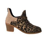 Maskjuwio Bottes pour femmes en cuir avec talon pointu Bottes bloc pour femmes Bureau Cour Bottes de travail élégantes Motif léopard Chaussures plates légères Nouvelles bottes courtes épaisses Bottes