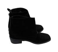 Maskjuwio Bottines pour femme en daim avec pointu - Bottes d'hiver chaudes et confortables à enfiler - Bottes courtes élégantes et légères avec boucles - Bottines d'hiver élégantes, Noir , 42 EU
