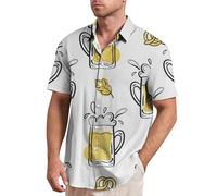 Maskjuwio Chemise décontractée en dentelle pour homme avec imprimé bière, AG, M
