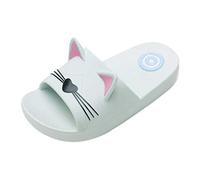 Maskjuwio Claquettes pour filles - Taille 10 - Motif chat mignon - Confortable - Coupe large - Pour piscine et extérieur - Antidérapantes - Semelle souple - Séchage rapide - Pantoufles légères à