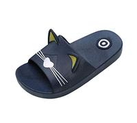 Maskjuwio Claquettes pour filles - Taille 10 - Motif chat mignon - Confortable - Coupe large - Pour piscine et extérieur - Antidérapantes - Semelle souple - Séchage rapide - Pantoufles légères à