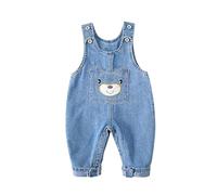 Maskjuwio Combinaison en jean pour bébé pour le printemps et doux, ne glisse pas sur l'épaule, bébé d'un an, jean d'automne, beaux vêtements d'éveil bodys à manches courtes garçons 86, bleu, 2-3 ans