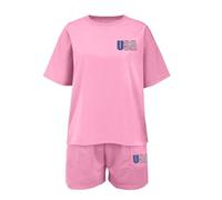 Maskjuwio Costume pour enfants et filles pour le jour de l'indépendance des États-Unis, confortable et tendance, Rose, 5-6 ans