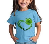 Maskjuwio Filles et Garçons St Day Chemise Graphique Thé Confortable Fit for Daily Wear Green Ages 1 15 Tunique Indien, bleu clair, 8-9 ans