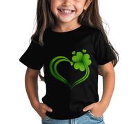 Maskjuwio Filles et Garçons St Day Chemise Graphique Thé Confortable Fit for Daily Wear Green Ages 1 15 Tunique Indien, Noir , 8-9 ans