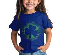 Maskjuwio Filles et Garçons St Day Chemise Graphique Thé Confortable Fit for Daily Wear Green Ages 1 15 Anime Pull Ventre Nu, bleu, 10-11Years