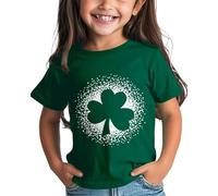 Maskjuwio Filles et Garçons St Day Chemise Graphique Thé Confortable Fit for Daily Wear Green Ages 1 15 Anime Pull Ventre Nu, vert, 3-4 ans