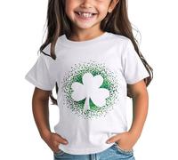 Maskjuwio Filles et Garçons St Day Chemise Graphique Thé Confortable Fit for Daily Wear Green Ages 1 15 Anime Pull Ventre Nu, Blanc., 3-4 ans