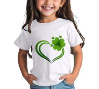 Maskjuwio Filles et Garçons St Day Chemise Graphique Thé Confortable Fit for Daily Wear Green Ages 1 15 Tunique Indien, Blanc., 3-4 ans