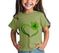 Maskjuwio Filles et Garçons St Day Chemise Graphique Thé Confortable Fit for Daily Wear Green Ages 1 15 Tunique Indien, AG, 2-3 ans