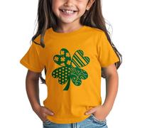 Maskjuwio Filles et Garçons St Day T-shirt Graphique Confortable Fit for Daily Wear Green Ages 1 15 Pull en maille, jaune, 10-11Years