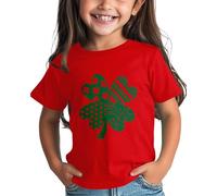 Maskjuwio Filles et Garçons St Day T-shirt Graphique Confortable Fit for Daily Wear Green Ages 1 15 Pull en maille, rouge, 3-4 ans