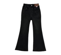 Maskjuwio Jean The Girls Wide Leg Denim pour filles - Coupe ajustée - Pantalon de boue rembourré, Noir , 7-8 ans