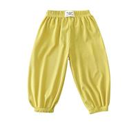 Maskjuwio Pantalons sans danger pour les enfants printemps et filles décontracté mode pantalon neuf points leggings coton bio, jaune, 6-12 mois