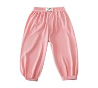 Maskjuwio Pantalons sans danger pour les enfants printemps et filles décontracté mode pantalon neuf points leggings coton bio, Rose, 3-4 ans