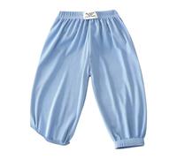 Maskjuwio Pantalons sans danger pour les enfants printemps et filles décontracté mode pantalon neuf points leggings coton bio, bleu, 3-4 ans