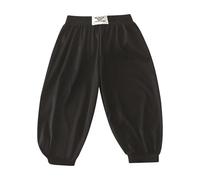 Maskjuwio Pantalons sans danger pour les enfants printemps et filles décontracté mode pantalon neuf points leggings coton bio, Noir , 6-12 mois