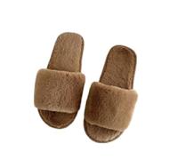 Maskjuwio Pantoufles ouvertes pour femme - En peluche - Pour l'hiver - Chaussons moelleux - Antidérapants - Pour l'intérieur - Chaussons chauds - Doux et confortables - En feutre, Ye2, 39 EU