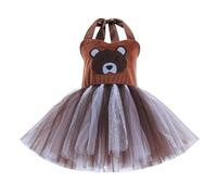 Maskjuwio Robe pour enfant printemps et tutu jupe animal robe maille jupe vêtements performance rouleau performance jupe calendrier de l'Avent histoires adultes, marron, 6-12 mois