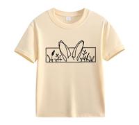 Maskjuwio Spring and Autumn New Fashionable Cute Print Comfortable Version of The Girls Printed T-shirt Chemise Garçon 98 Manches Longues, beige, 12-13 ans