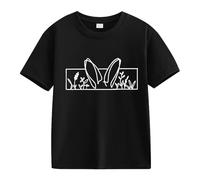 Maskjuwio Spring and Autumn New Fashionable Cute Print Comfortable Version of The Girls Printed T Shirt Shirt Shirt Chemise Noir Enfants, Noir , 4-5 ans