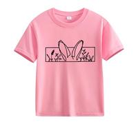 Maskjuwio Spring and Autumn New Fashionable Cute Print Comfortable Version of The Girls Printed T-shirt Chemise Garçon 98 Manches Longues, Rose, 4-5 ans