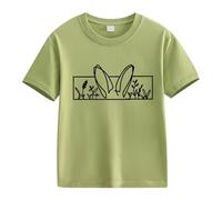 Maskjuwio Spring and Autumn New Fashionable Cute Print Comfortable Version of The Girls Printed T Shirt Shirt Shirt Chemise Noir Enfants, vert, 4-5 ans