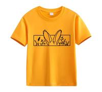 Maskjuwio Spring and Autumn New Fashionable Cute Print Comfortable Version of The Girls Printed T-shirt Chemise Garçon 98 Manches Longues, jaune, 4-5 ans