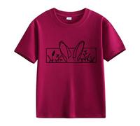 Maskjuwio Spring and Autumn New Fashionable Cute Print Comfortable Version of The Girls Printed T Shirt Shirt Shirt Chemise Noir Enfants, rouge, 4-5 ans
