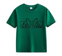 Maskjuwio Spring and Autumn New Fashionable Cute Print Comfortable Version of The Girls Printed T Shirt Shirt Shirt Chemise Noir Enfants, Vert menthe., 4-5 ans