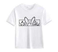 Maskjuwio Spring and Autumn New Fashionable Cute Print Comfortable Version of The Girls Printed T-shirt Chemise Garçon 98 Manches Longues, Blanc., 4-5 ans