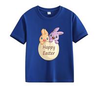 Maskjuwio Spring and Autumn New Fashionable Mignon Print Comfortable Version of The Girls Printed T Shirt with Paillettes Dames, bleu foncé, 4-5 ans
