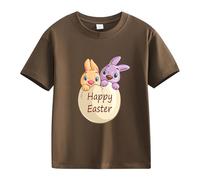 Maskjuwio Spring and Autumn New Fashionable Mignon Print Comfortable Version of The Girls Printed T Shirt with Paillettes Dames, café, 4-5 ans