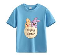 Maskjuwio Spring and Autumn New Fashionable Mignon Print Comfortable Version of The Girls Printed T Shirt with Paillettes Dames, bleu clair, 4-5 ans